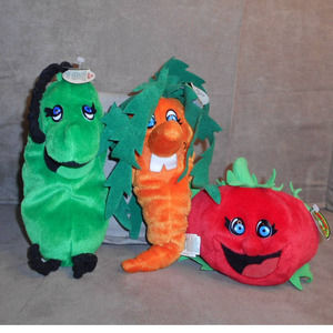 Vintage 1998 Garden Babies Collection Bean Bag Lot: Cucumber, Carrot, Tomato